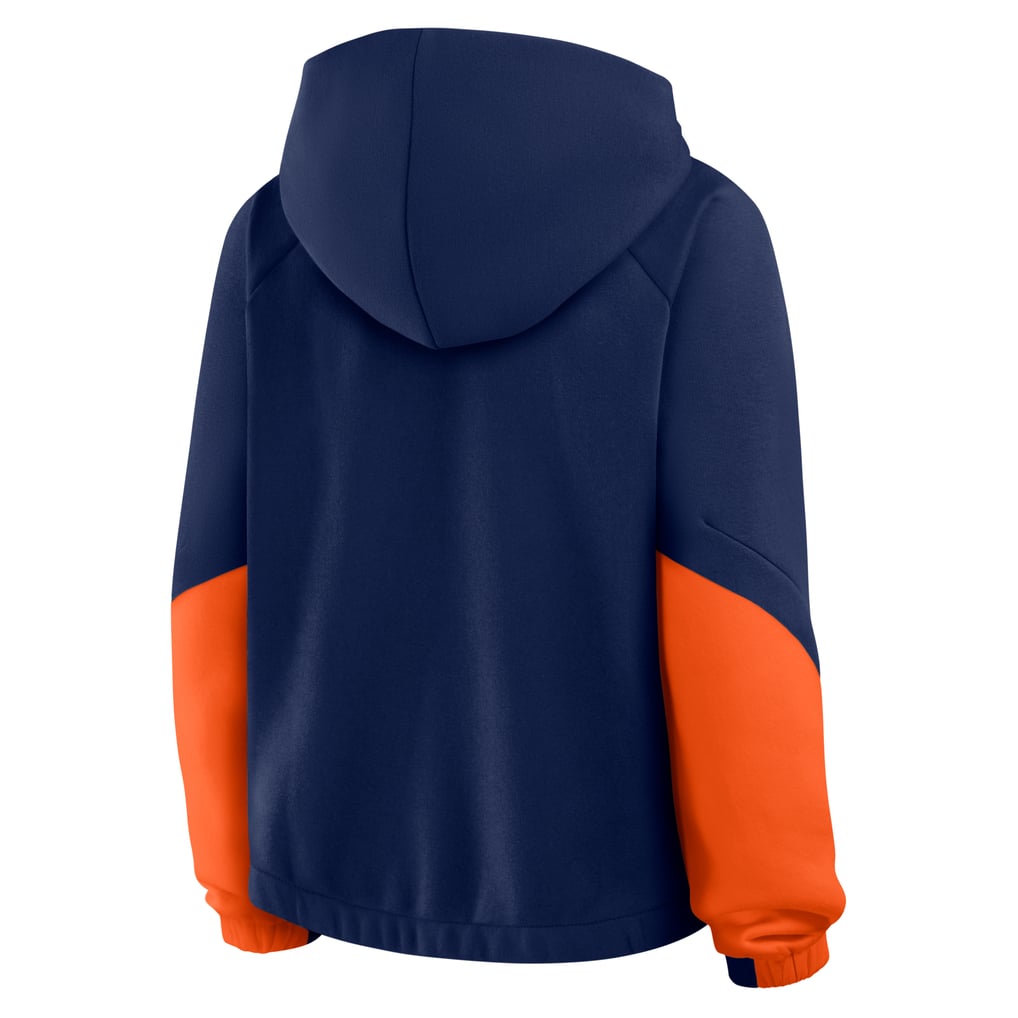 Denver Broncos Fanatics Women's Oversized Redzone Bubble Screen Pullover Hoodie - Navy